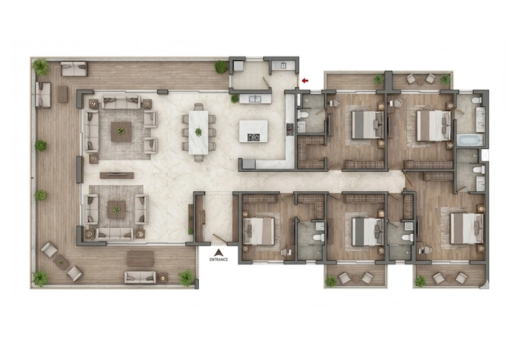 3 BHK floor plan